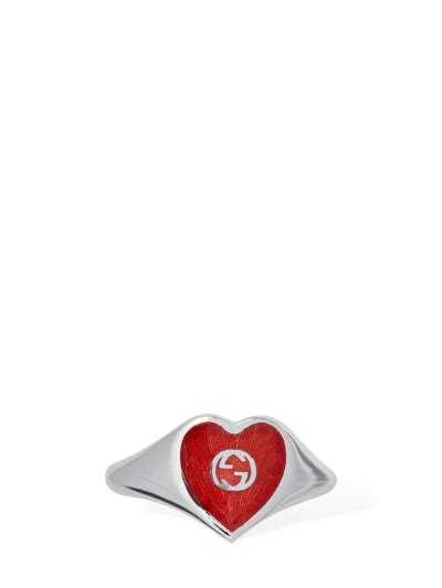 Anello gg heart smaltato .